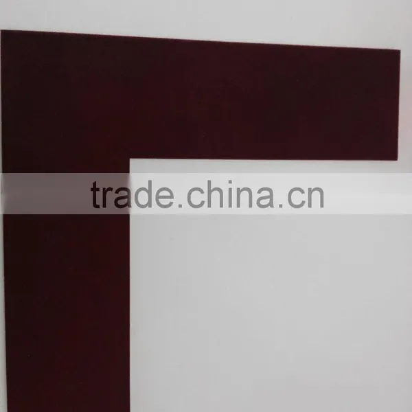 Samples of 9.5*9.5" Acid-Free Bark Cherry Color Matboard of SUEDE SERIES