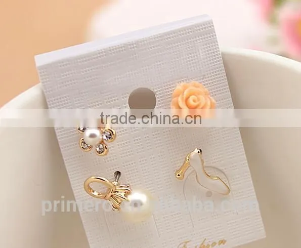 New Sexy Flowers Heels Shoe Asymmetric Earrings Women 18K Gold Plated photo-5