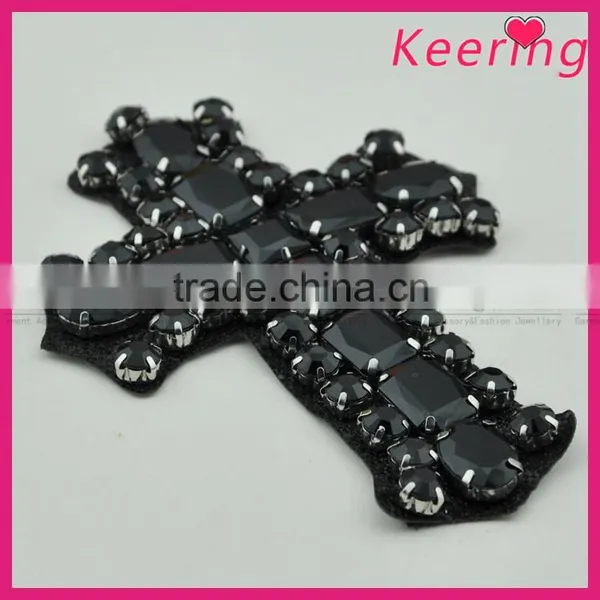 Fashion Handmade Embroidered Black Stone Beaded Appliques Wholesale WPH-1826 photo-5