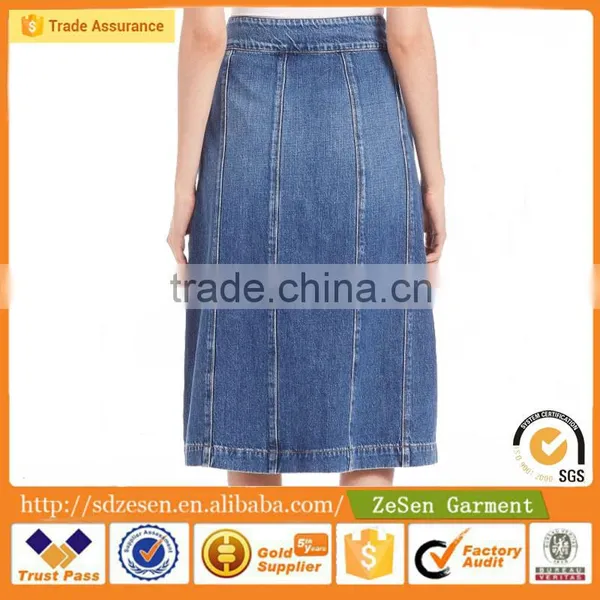 Women Denim Stretch Skirts Ladies Washed Sexy Skirts Blue Cotton Wholesale Summer Skirts Design For Lady photo-2