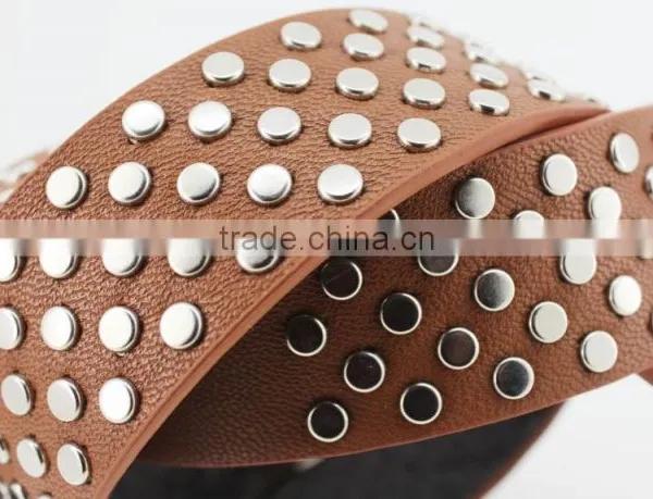 Women FULL Flat Metal Fashion PU Beaded Belts With Shiny Rhinestone Accessories for Jeans photo-6