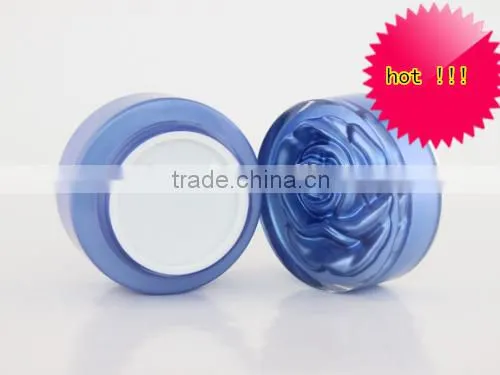 Skin Care Packagings Bottles Blue Glass Cosmetic Pump Bottle Jar With Screw Cap photo-5