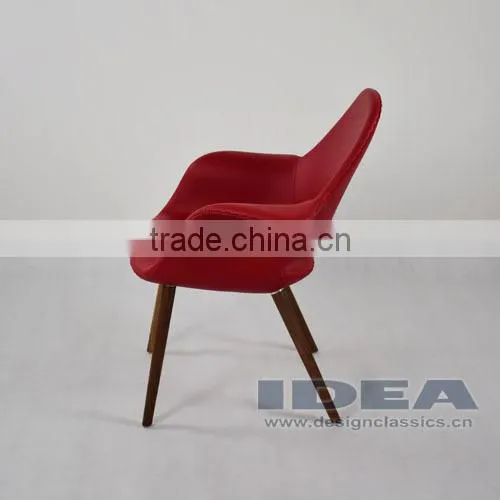Replica Eero Saarinen Organic Chair - Red Genuine Leather photo-4