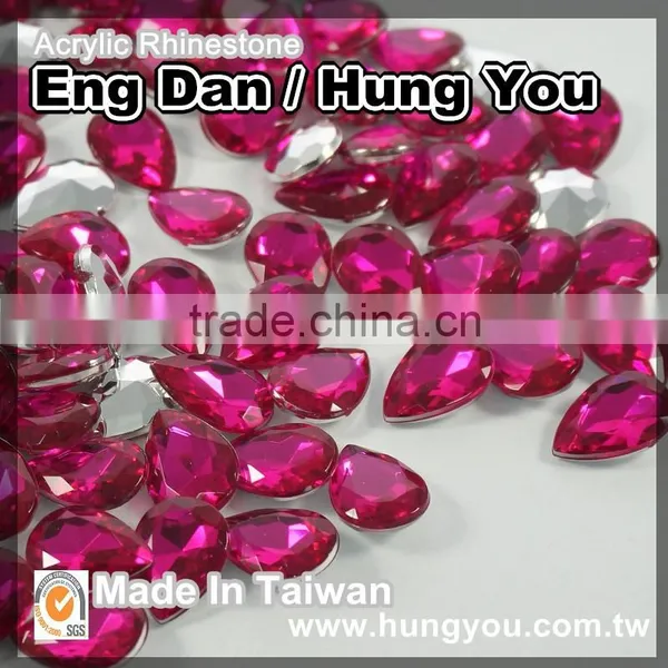 Hot Sales 18x25mm Drop Shaped Point Back Rhinestone For Shoe photo-3