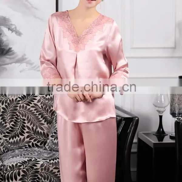 100% Silk Pajama , Neck With Less photo-2