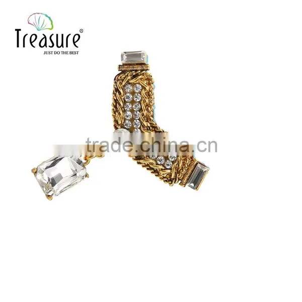 2015 Hottest Fashione Jewelry, Geometric Shape Figaro Chain Rhinestone Dangle Brooch Jewelry photo-6