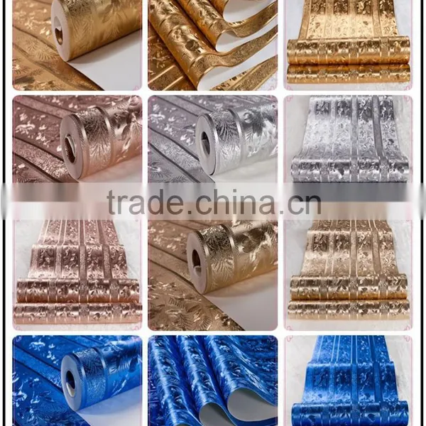 2015 Luxury Metallic Silver Aluminum Glitter Leaf Gold Wallpaper Gold Foil Wallpaper photo-6