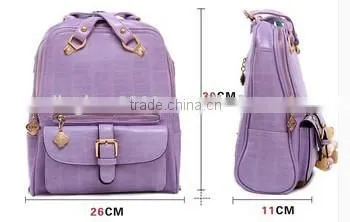 Korean Design Backpack Macarons Color Backpack Leather School Backpack photo-3