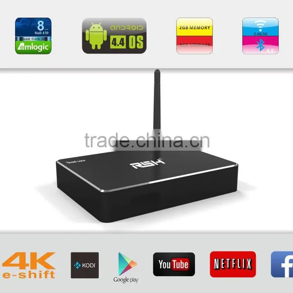 Android XBMC Koid 14.0 Smart tv Box Android 4.4 Quad Core 4k Satellite Receiver Install Facebook &skype &Wifi Set Top Box