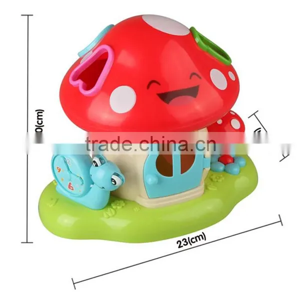 Best Gift Cute Blocks Playhouse Mushroom Toy With Light and Music photo-3