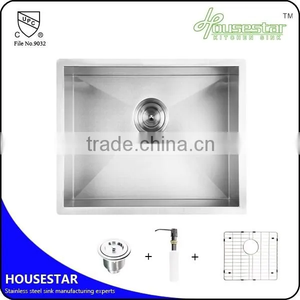 R10-2018 CUPC Approved Undermount Single Bowl Handmade Stainless Steel Kitchen Wash Sink With Brush Finish photo-4