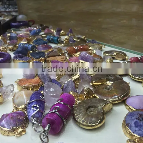 Natural Colorful Wholesale Semi Precious Stone Crystal Gemstone Pendant photo-5