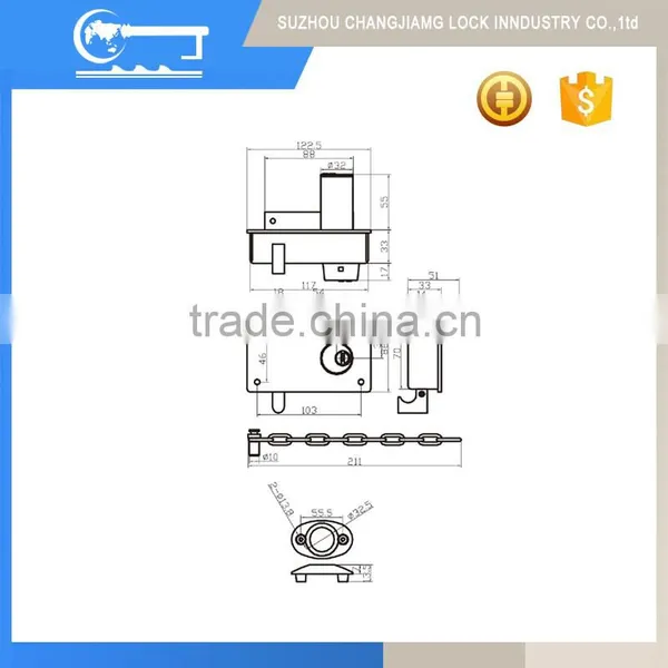 4500 High Quality Rim Night Latch Door Lock Parts photo-2