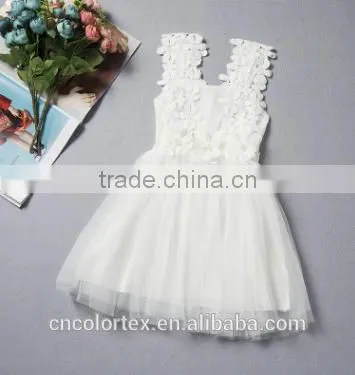 2016 Boutique Girls Clothing Sleeveless Lace Tulle Princess Dress photo-2