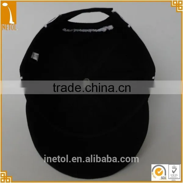 6 Panel Black 100% Cotton Embroidered Character Custom Baseball Cap Whoesale photo-5