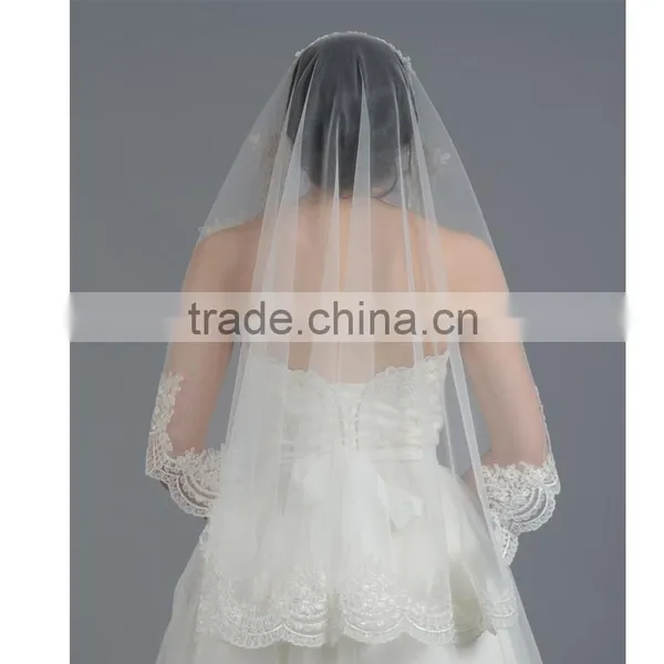 Hot Selling One Layer Lace Bridal Veils photo-2