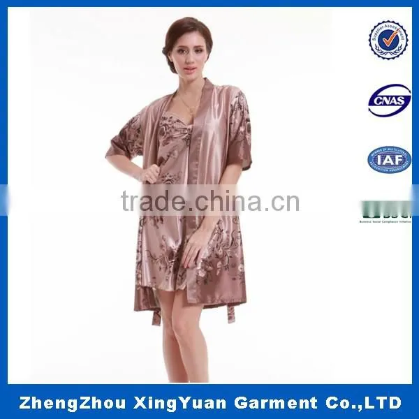 Factory Wholesale Satin Plain Bath Robe Satin Robe Silk Robe photo-5