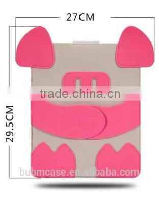 Red Color 9.7 Inch Wool Felt Tablet Case Cute Cartoon Pig Bag Tablet Sleeve Tablet Pouch photo-4