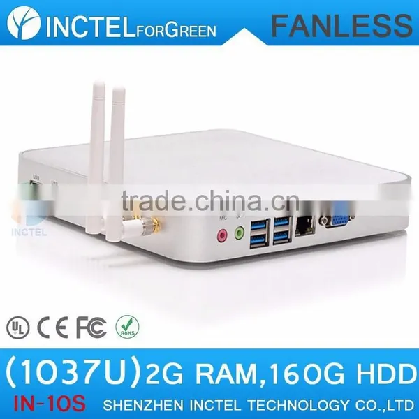 Fanless Tiny PC With Intel Celeron 1037U Dual Core 1.8GHz Computador HM76 2G RAM 160G HDD POS System photo-2