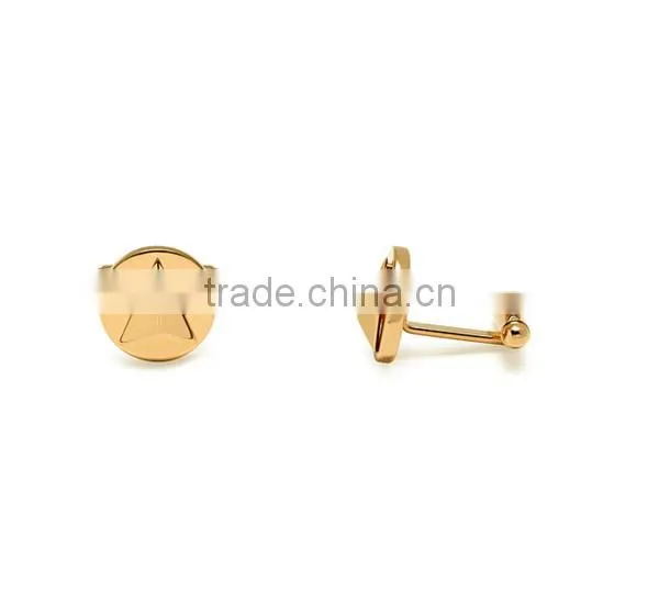 Stainless Steel Gold Plated 3D Insignia Cufflinks photo-2