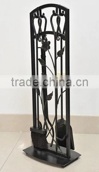Wrought Iron 5 Pcs Hand Forged Fireplace Tool Sets