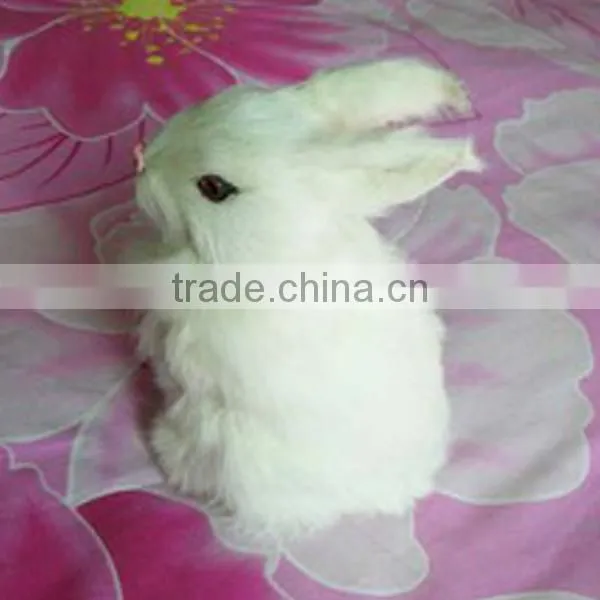 White Snowy Standing Furry Animal Decor Adorable Rabbit Easter Bunny photo-4