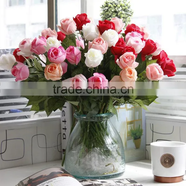 Home Wedding Decor Moisturizing Feel Roses Artificial Silk Flowers Wholesale photo-3