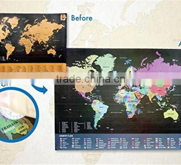 Travel Inspired Scratch Wanderlust Poster Map With 229 Travel Stickers photo-6