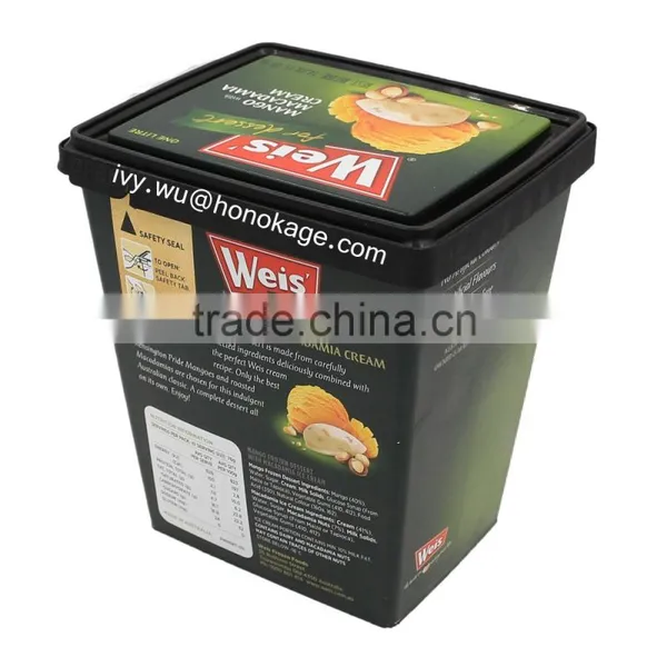Wholesale Ice Cream Plastic Cup With Lid,Ice Cream Storage Container Quart photo-3