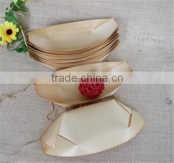 Cheap Japanese Style Pine Wooden Tray Wooden Sushi Disposable Boat photo-3