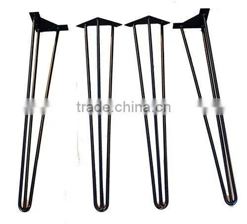 Factory Price Sale Matt Black Cast Iron 28 Inch Metal Hairpin Leg for Wood Furniture photo-4