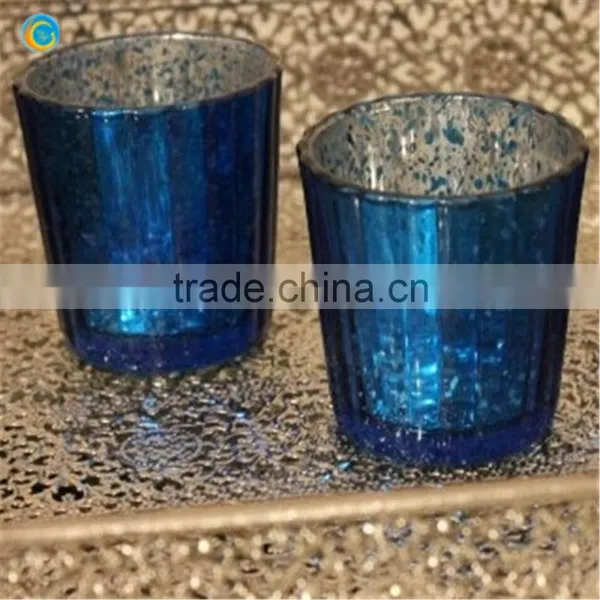 Tinted COLORED MERCURY GLASS Votive Candle Holders photo-2