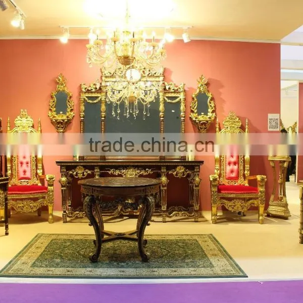 Living Room Traditional Round Shape Glass Top Center Table Design photo-3