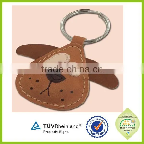 Leather Material Metal Ring Cheap Customized Make Leather Key Chains photo-3