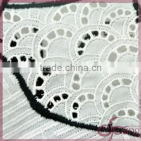 Fashion Geometric Hollow Out Cotton Lace Embroidery Fabric for Dress photo-5