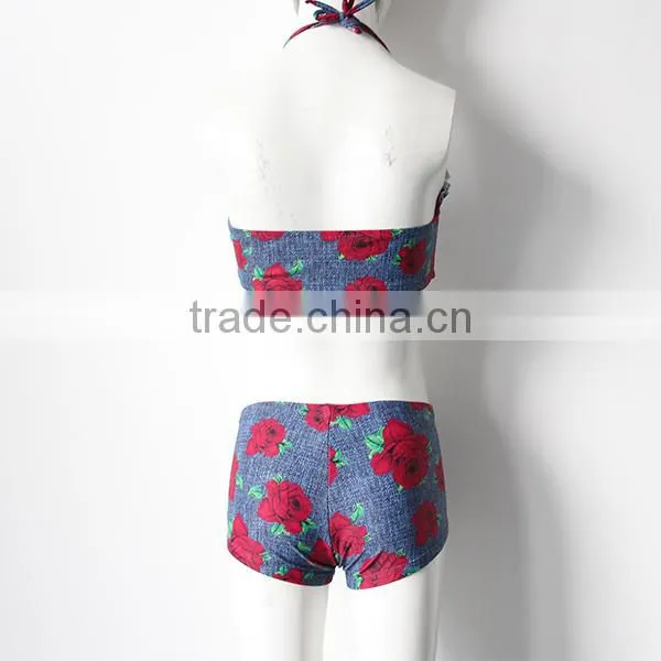 Red Rose Sexy Girl Swimwear photo-2