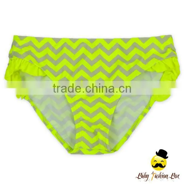Summer New Model Design Fluorescence Color Striped Halter Separable Type Teen Girl Bikini Bra Swimwear photo-2