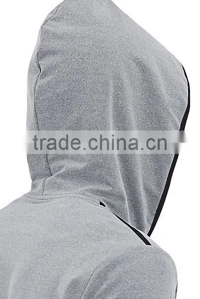Light Grey Tech-jersey Zip-front Damenn Hoodie Styled With Black Tech-fabric Trim photo-4