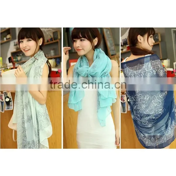 Hot Sale Chinese Style 5 Color Choice High Quality Lady Chiffon Material Shawl Fashionable Scarf photo-6