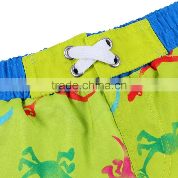 High Quality Kids ClothingCrabs Printing Color Blocks Boys Shorts With Four Eyelets Drawstring photo-3