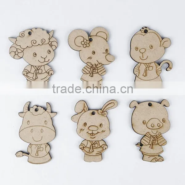 Cartoon MDF Hanging Decorations Custom Children DIY Scrawl Learning Wood Craft photo-3