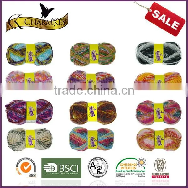 Charmkey Color Spinning Yarn Melange Roving 100 Acrylic Knitting Yarn photo-6