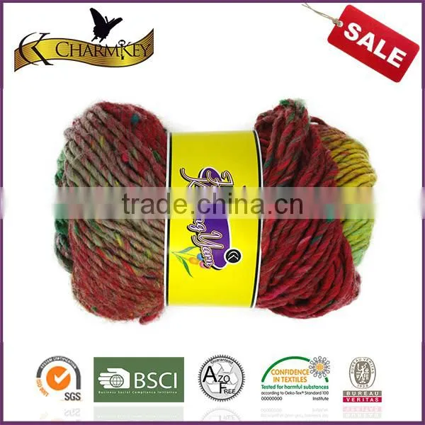 Charmkey Melange Yarn Hand Knitting Yarn Polyester Wool Blend Yarn for Sweater photo-2