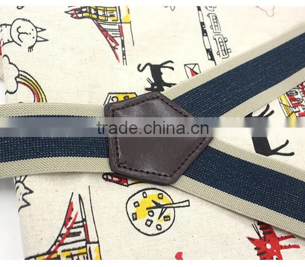 Mens Womens Elastic Leather Button Suspenders Adjustable 6 Holes Braces photo-3