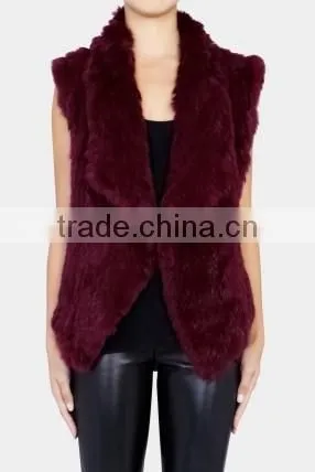 YR827 1*1 Knit Top Quality Fashion Design Factory Quality Ladies Rabbit Fur Gilet photo-5