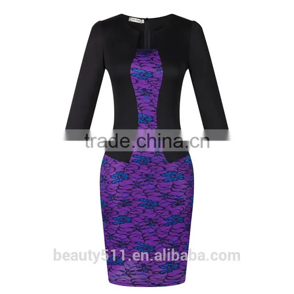 2017 New Style Bodycon Flower Dresses Floral Casual Plus Size SD31 photo-2
