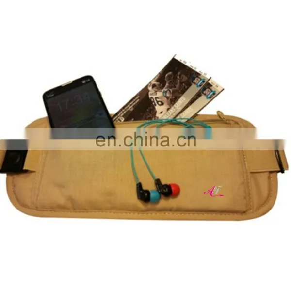 Beige Yellow Printed Rfid Blocking Cotton Hidden Wallet