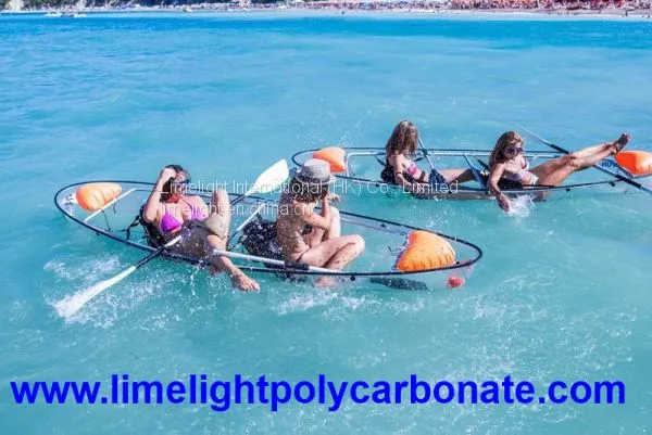 Clear Polycarbonate Kayak With Outrigger Balance System, Transparent Kayak, Clear Kayak, Transparent Canoe, Clear Canoe photo-3