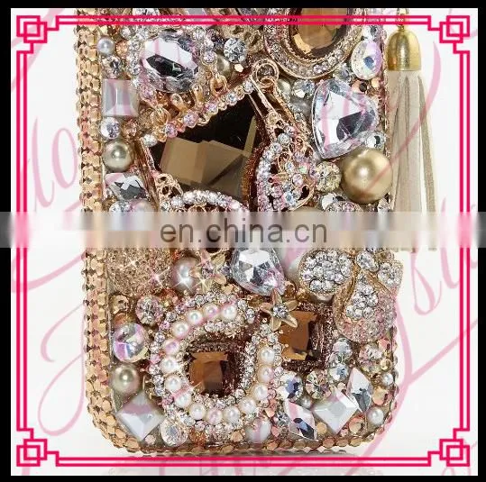 Aidocrystal Hot Sale Gold Luxury Design Rhinestone Crystal Covers Ladies Cell Phone Cases for Iphone 6 Plus photo-4