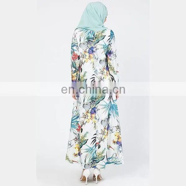 Custom Fashion Floral Dress Long Sleeve Muslim Jubah New Model Abaya in Dubai photo-5
